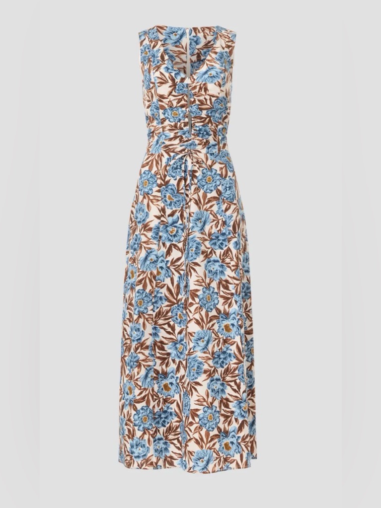 Madewell Tessa Dress Blue And Brown Floral Maxi Dress